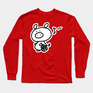 Shopping Boo the kawaii pig. Long Sleeve T-Shirt